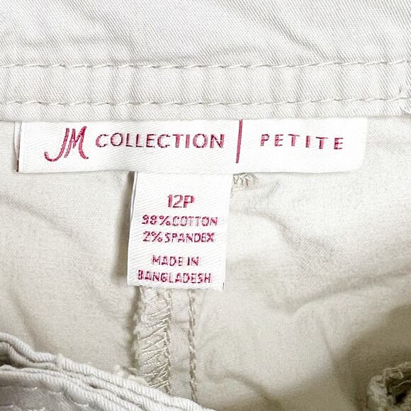 JM COLLECTION Capri Pants Straight Leg Relaxed Fit High Rise Khaki Sz 12Petite - Picture 5 of 9